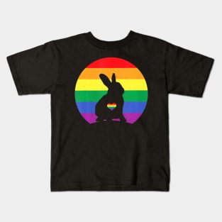 Lgbt Rabbit Gay Pride Month Support Equality Kids T-Shirt